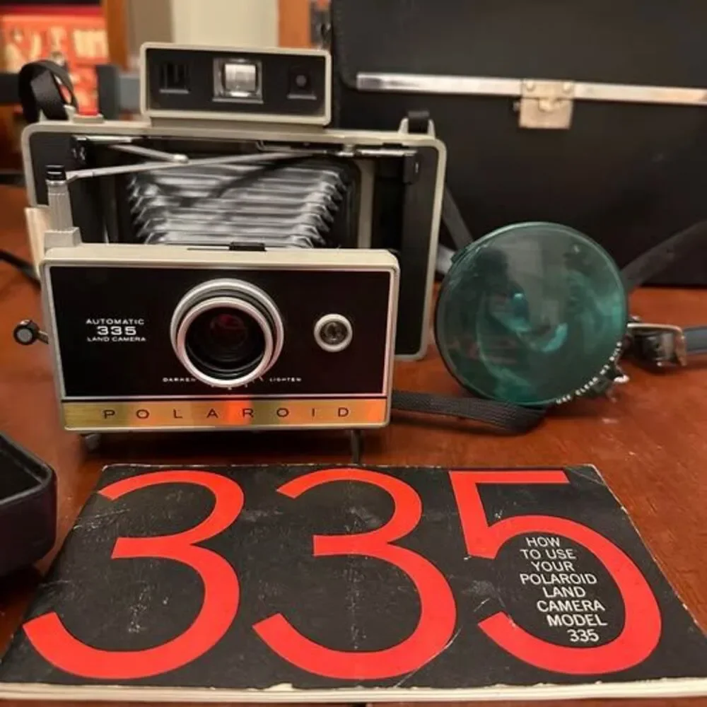 Polaroid Automatic 333 Land Camera Vintage 1960s 1970s With Case Box Bag